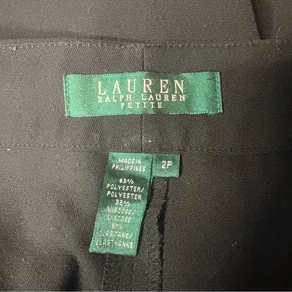 Ralph Lauren Black Wide-Leg Trousers Sz 2P - Picture 3 of 13